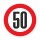 Schild „Zulässige Höchstgeschwindigkeit 50 km/h“ – Alu-Verbund 3 mm rund (Ø30 cm)