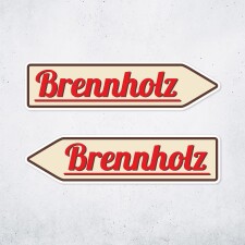 Pfeilschild "Brennholz" – Hochwertiges...