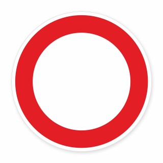 Schild „Verbot für Fahrzeuge aller Art“ – Alu-Verbund 3 mm rund (Ø30 cm)