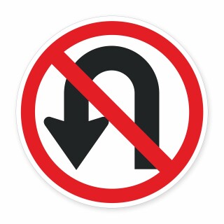 Schild „Wenden verboten“ – Alu-Verbund 3 mm rund (Ø30 cm)