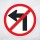 Schild „Links abbiegen verboten“ – Alu-Verbund 3 mm rund (Ø30 cm)
