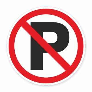 Schild „Parkverbot“ – Alu-Verbund 3 mm rund (Ø30 cm)