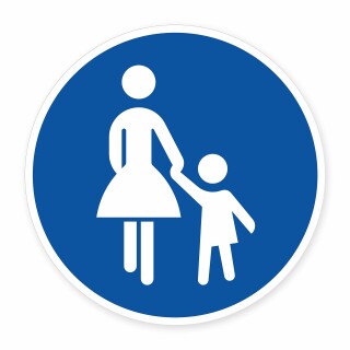 Schild „Gehweg“ – Alu-Verbund 3 mm rund (Ø40 cm)