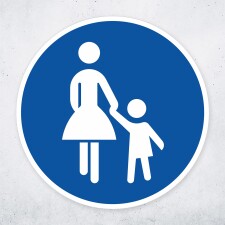 Schild „Gehweg“ – Alu-Verbund 3 mm rund (Ø40 cm)