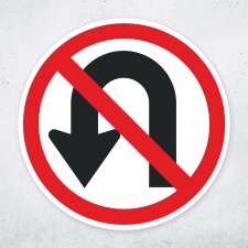 Schild „Wenden verboten“ – Alu-Verbund 3 mm rund (Ø40 cm)