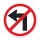 Schild „Links abbiegen verboten“ – Alu-Verbund 3 mm rund (Ø30 cm)