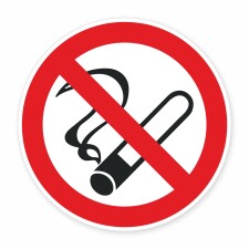 Schild „Rauchen verboten“ – Alu-Verbund 3 mm rund (Ø30 cm)