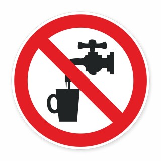 Schild „Kein Trinkwasser“ – Alu-Verbund 3 mm rund (Ø30 cm)