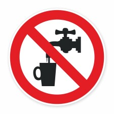 Schild „Kein Trinkwasser“ – Alu-Verbund 3 mm rund (Ø30 cm)