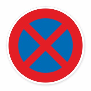 Schild „Absolutes Haltverbot“ – Alu-Verbund 3 mm rund (Ø40 cm)