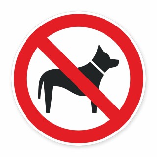 Schild „Hunde verboten“ – Alu-Verbund 3 mm rund (Ø30 cm)