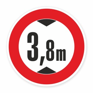 Schild „Durchfahrtshöhe begrenzt“ – Alu-Verbund 3 mm rund (Ø30 cm) Wunschtext-Zahl
