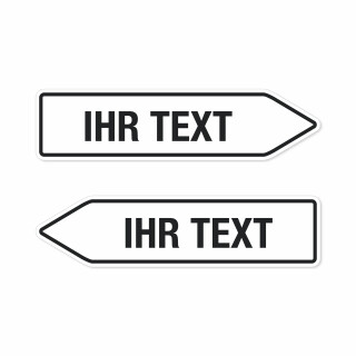 Pfeilschild "Wunschtext" – Hochwertiges Schild für den Außenbereich 3 mm Alu-Verbund in Pfeilform mit Wunschtext