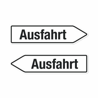 Pfeilschild "Ausfahrt" – Hochwertiges Schild für den Außenbereich 3 mm Alu-Verbund in Pfeilform