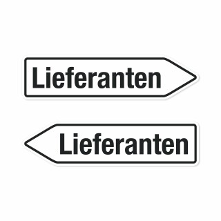 Pfeilschild "Lieferanten" – Hochwertiges Schild für den Außenbereich 3 mm Alu-Verbund in Pfeilform