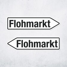 Pfeilschild "Flohmarkt" – Hochwertiges Schild für den Außenbereich 3 mm Alu-Verbund in Pfeilform