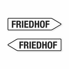 Pfeilschild "Friedhof" – Hochwertiges...