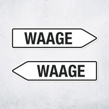 Pfeilschild "Waage" – Hochwertiges Schild für den Außenbereich 3 mm Alu-Verbund in Pfeilform