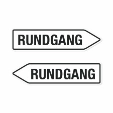 Pfeilschild "Rundgang" – Hochwertiges Schild für den Außenbereich 3 mm Alu-Verbund in Pfeilform