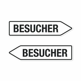 Pfeilschild "Besucher" – Hochwertiges Schild für den Außenbereich 3 mm Alu-Verbund in Pfeilform