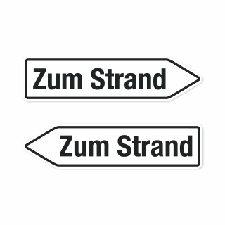 Pfeilschild "Zum Strand" – Hochwertiges Schild für den Außenbereich 3 mm Alu-Verbund in Pfeilform