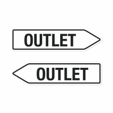 Pfeilschild "Outlet" – Hochwertiges Schild für den Außenbereich 3 mm Alu-Verbund in Pfeilform