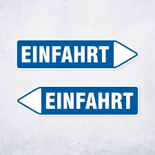 Pfeilschild "Einfahrt" – Hochwertiges Schild für den Außenbereich 3 mm Alu-Verbund in Pfeilform