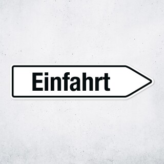 Pfeilschild "Einfahrt" – Hochwertiges Schild für den Außenbereich 3 mm Alu-Verbund in Pfeilform 60 x 15 cm rechts