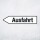 Pfeilschild "Ausfahrt" – Hochwertiges Schild für den Außenbereich 3 mm Alu-Verbund in Pfeilform 40 x 10 cm links