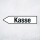Pfeilschild "Kasse" – Hochwertiges Schild für den Außenbereich 3 mm Alu-Verbund in Pfeilform 60 x 15 cm links