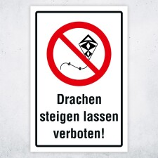 Schild Drachen steigen lassen verboten | Verbotsschild | Alu-Verbund 3 mm