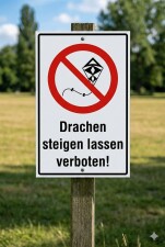 Schild Drachen steigen lassen verboten | Verbotsschild | Alu-Verbund 3 mm