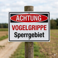 Schild Achtung Vogelgrippe – Sperrgebiet | Warnschild | Alu-Verbund 3 mm