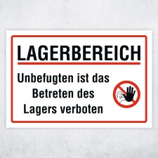 Lagerbereich Zutritt verboten | Unbefugten Betreten...