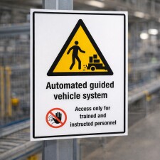 Automated Guided Vehicle System Schild | Zutritt nur für geschultes Personal | Alu-Verbund 3 mm