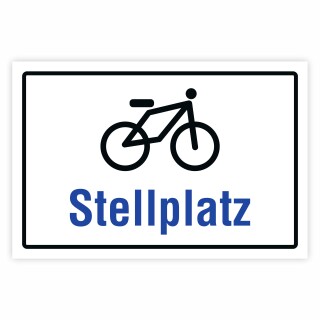 Fahrrad Stellplatz Schild | Fahrradabstellplatz kennzeichnen | Alu-Verbund 3 mm