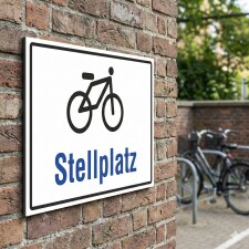 Fahrrad Stellplatz Schild | Fahrradabstellplatz kennzeichnen | Alu-Verbund 3 mm