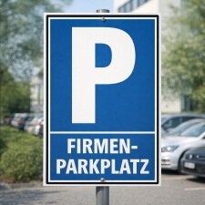 Firmenparkplatz Schild | Parkplatz nur für Mitarbeiter | Parkplatzschild blau | Alu-Verbund 3 mm