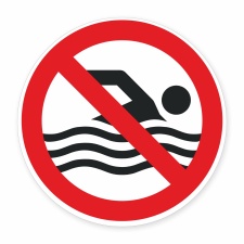 Schild „Schwimmen verboten“ –...