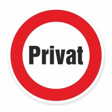 Schild „Privat“ – Alu-Verbund 3 mm rund...