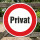 Schild „Privat“ – Alu-Verbund 3 mm rund ∅40 cm