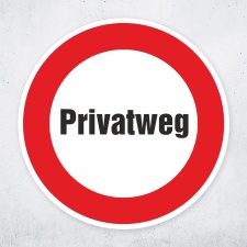 Schild „Privatweg“ – Alu-Verbund 3 mm rund (Ø30 cm / Ø40 cm)
