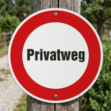 Schild „Privatweg“ – Alu-Verbund 3 mm rund ∅30 cm
