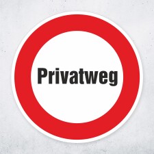 Schild „Privatweg“ – Alu-Verbund 3 mm rund ∅40 cm