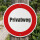 Schild „Privatweg“ – Alu-Verbund 3 mm rund ∅40 cm