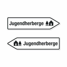Pfeilschild „Jugendherberge“ –...