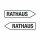 Pfeilschild „Rathaus“ – Wegweiser links/rechts – Alu-Verbund 3 mm, UV-Direktdruck