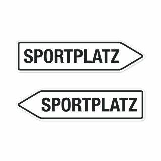 Pfeilschild „Sportplatz“ – Wegweiser links/rechts – Alu-Verbund 3 mm, UV-Direktdruck