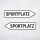 Pfeilschild „Sportplatz“ – Wegweiser links/rechts – Alu-Verbund 3 mm, UV-Direktdruck
