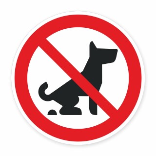 Hundekot verboten Schild rund – 3 mm Alu-Verbund – Ø 30 oder 40 cm – wetterfest